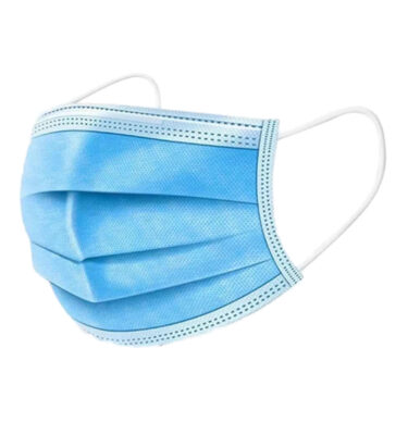 Mascarilla Celeste con Elástico Tres Pliegues 50 uni