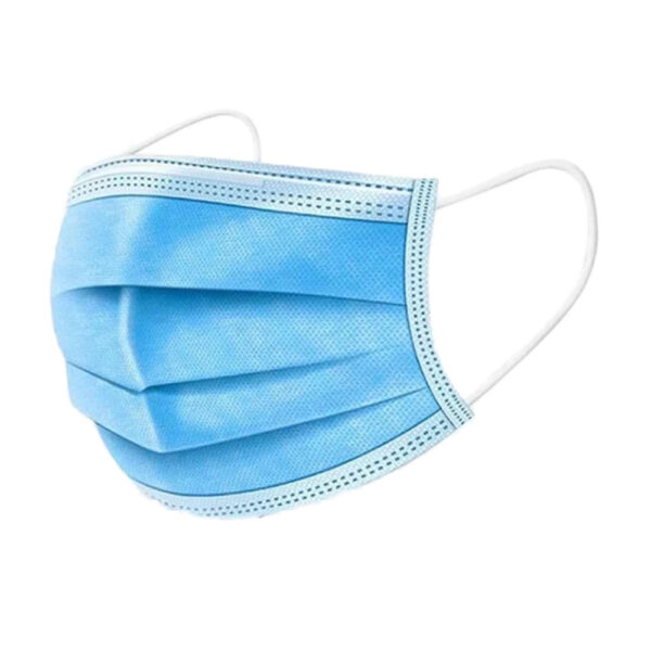 Mascarilla Celeste con Elástico Tres Pliegues 50 uni