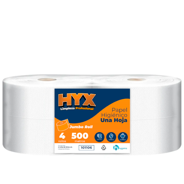 HYX Papel Higienico Jumbo Rollo 500 mts